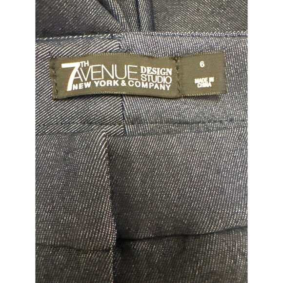 7th Avenue Studio Size 6 Navy Chino Trousers Flare Leg City Office Core - Picture 7 of 12